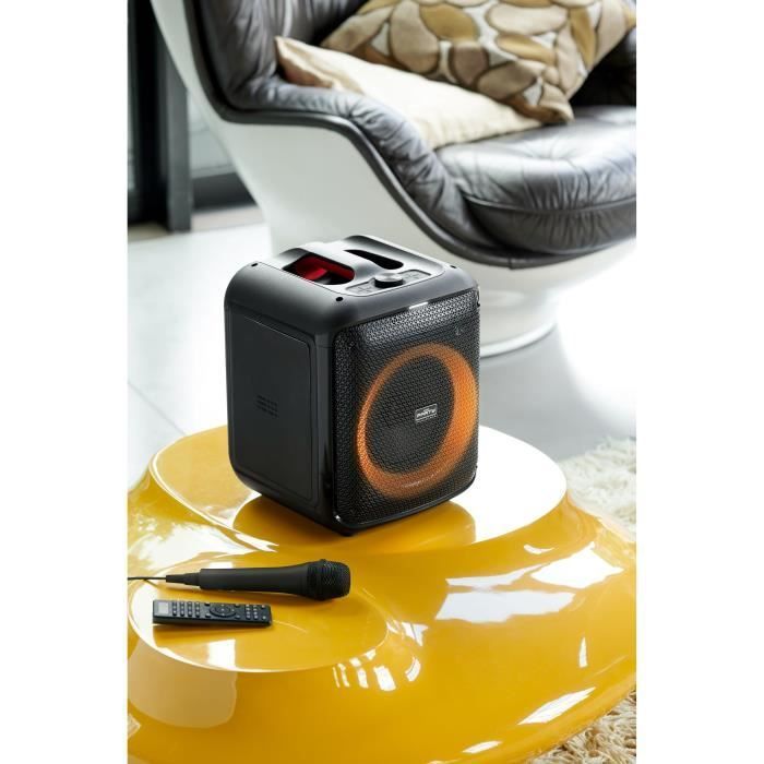 BIGBEN PARTYBTHPMAX - Langaton kaiutin valoilla - Bluetooth 5.3 - 200 W - USB, SD, Aux-In - Langallinen mikrofoni (ihanteellinen karaokeen)