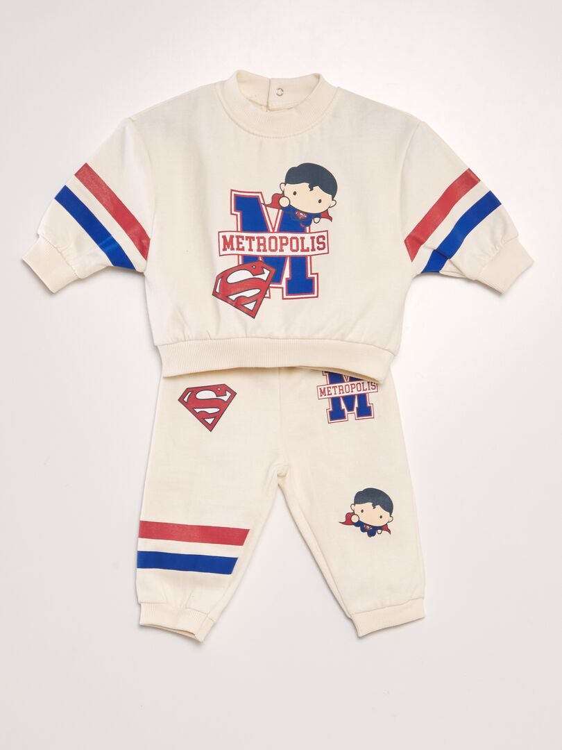 Conjunto de moletom Superman de 2 peças - BRANCO
