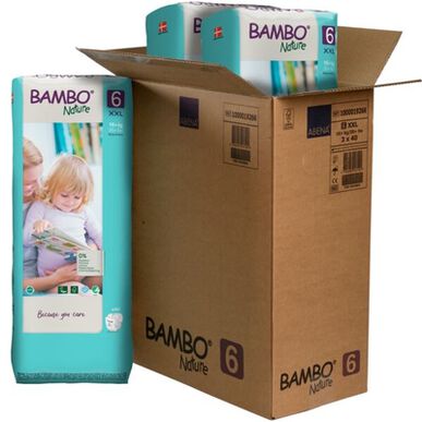 Pañales ecológicos Bambo Nature para niños y niñas, 0% perfume, paquete XL, T6, 16 kg, 40 unidades.