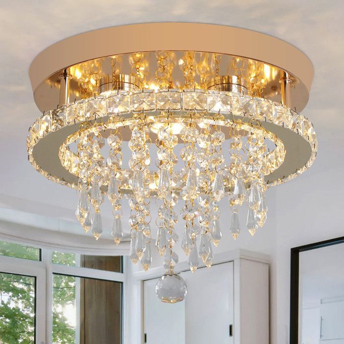 Lustre de Cristal Moderno K9 - Lustre LED Ajustável de 58W com Brilho Óptico