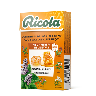 Ricola Hunaja ja Yrtit Sveitsin Alpit -karkit, balsamico ja virkistävä vaikutus, 50g