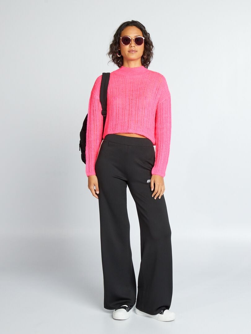 Pulover crop tricotat - ROZ