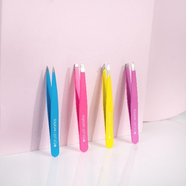 Brushworks 4-delige combinatiepincetset - Neon