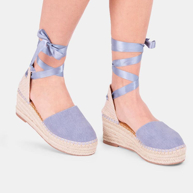 BATA Espadryle damskie na koturnach 6 cm
