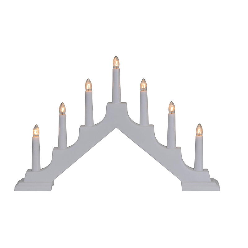 Adventsljusstake 7-armad vit