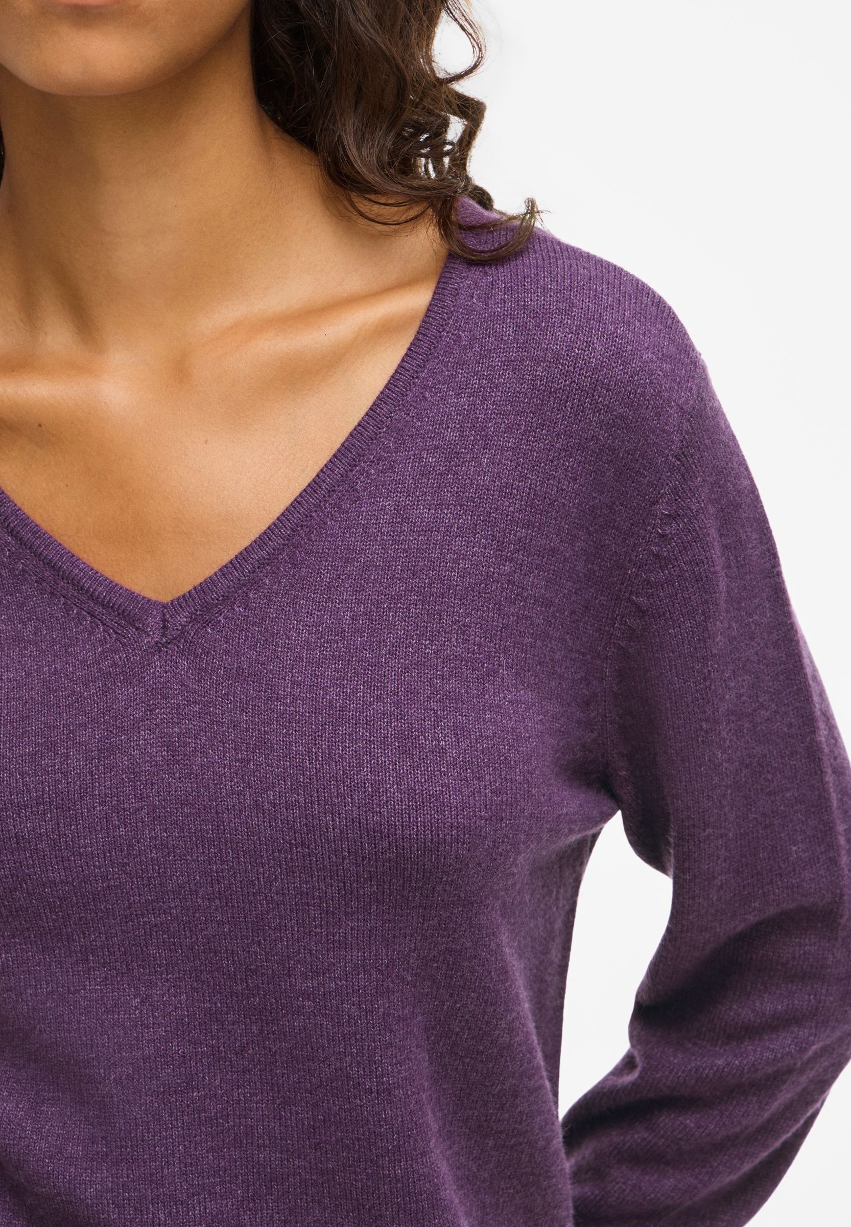 VILA VIRIL L/S V-NECK TOP - Pulover - imperial purple