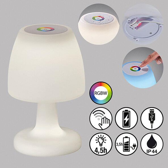 Lampă de masă Barletta cu LED, alimentată cu baterii