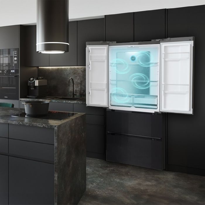 Cecotec Bolero CoolMarket FD 436 Black Glass E French Door Refrigerator