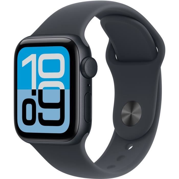 Apple Watch SE 3 GPS - 40 mm - Carcasă din aluminiu Midnight - Curea sport Midnight - S/M