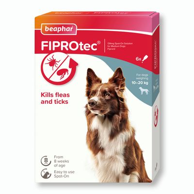 beaphar FIPROtec® Floh- und Zeckenmittel Spot-on für Hunde - M (10-20 kg)