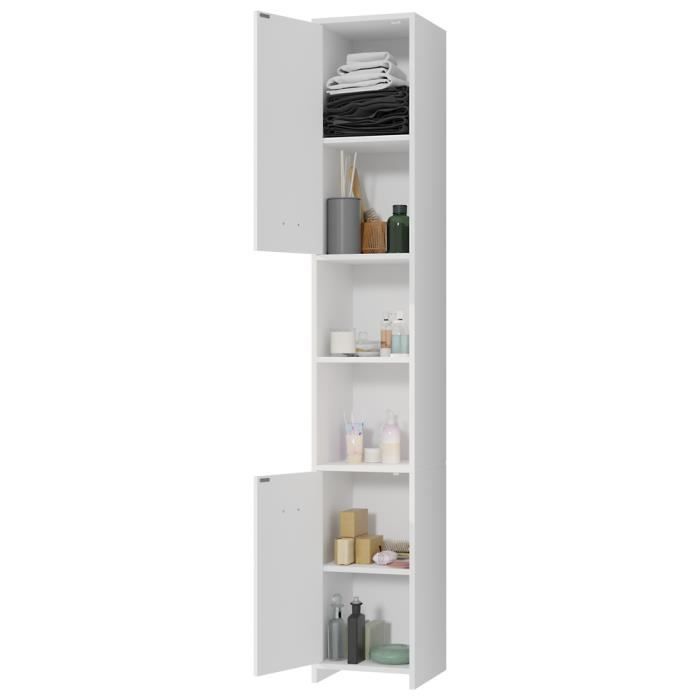 Ensemble de meubles de salle de bain blanc Meuble sous-lavabo et colonne de salle de bain Armoire haute