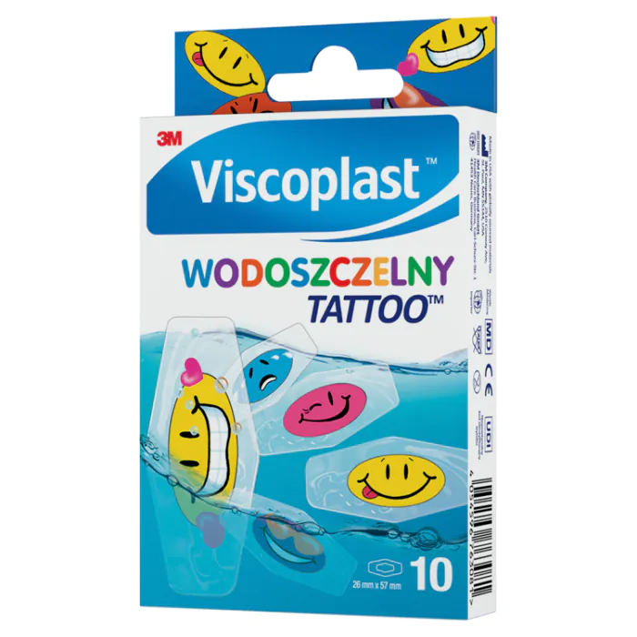 Viscoplast Tattoo, Wodoszczelne plastry dla dzieci, 2,6x5,7cm