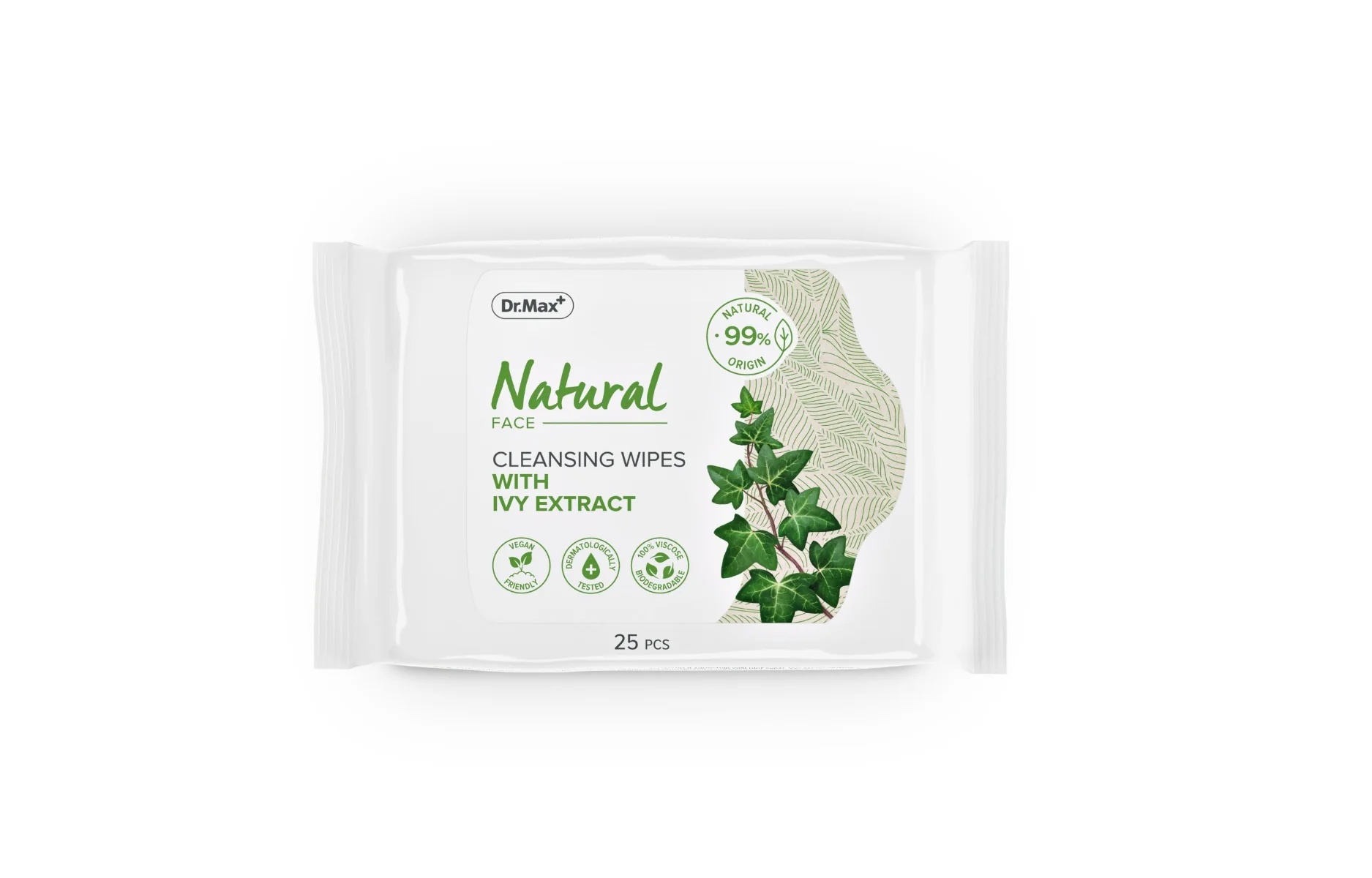 DR. MAX Dr.Max Natuurlijke Reinigingsdoekjes met Klimopextract 25 stuks Make-upverwijderende doekjes voor alle huidtypen