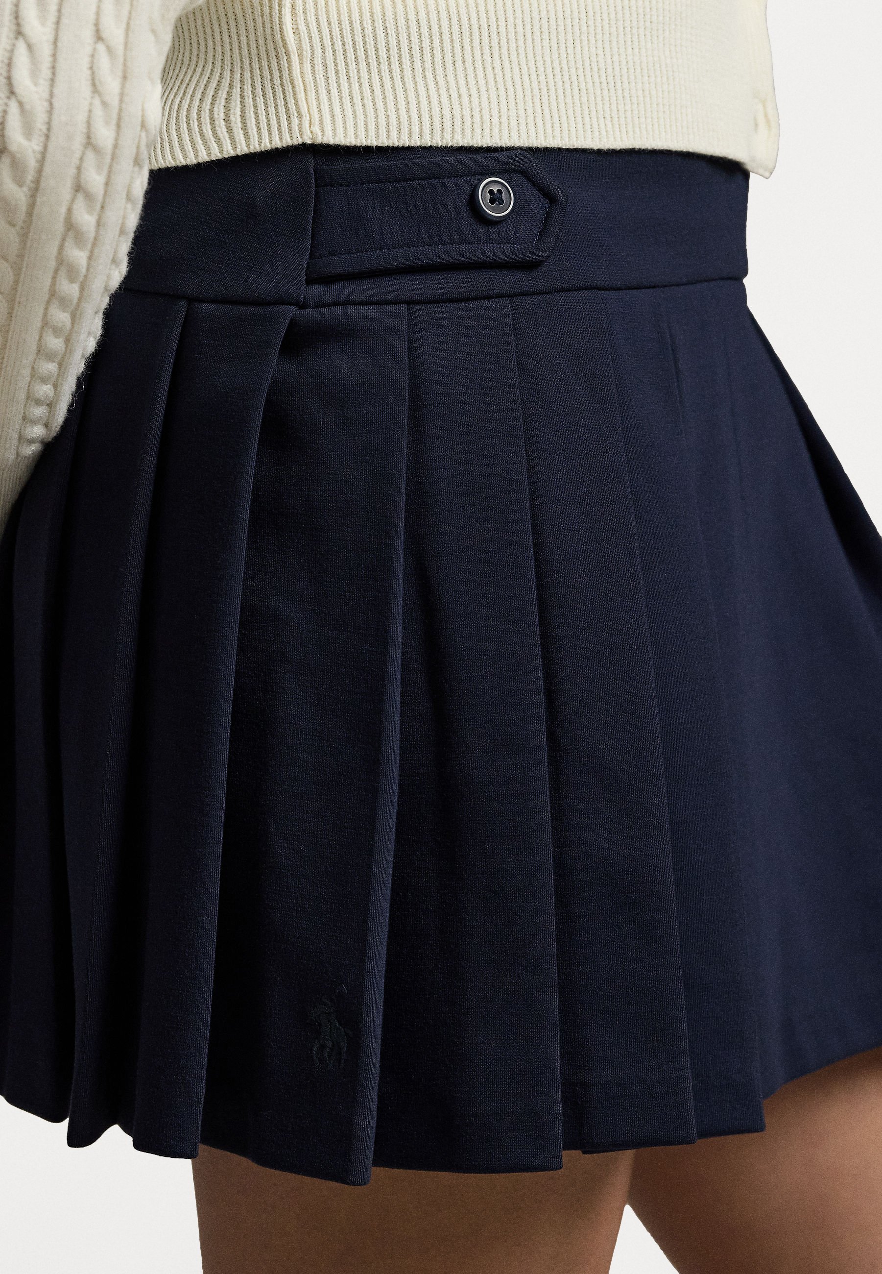 Jupe-short plissée Polo Ralph Lauren - Coupe trapèze - Bleu marine