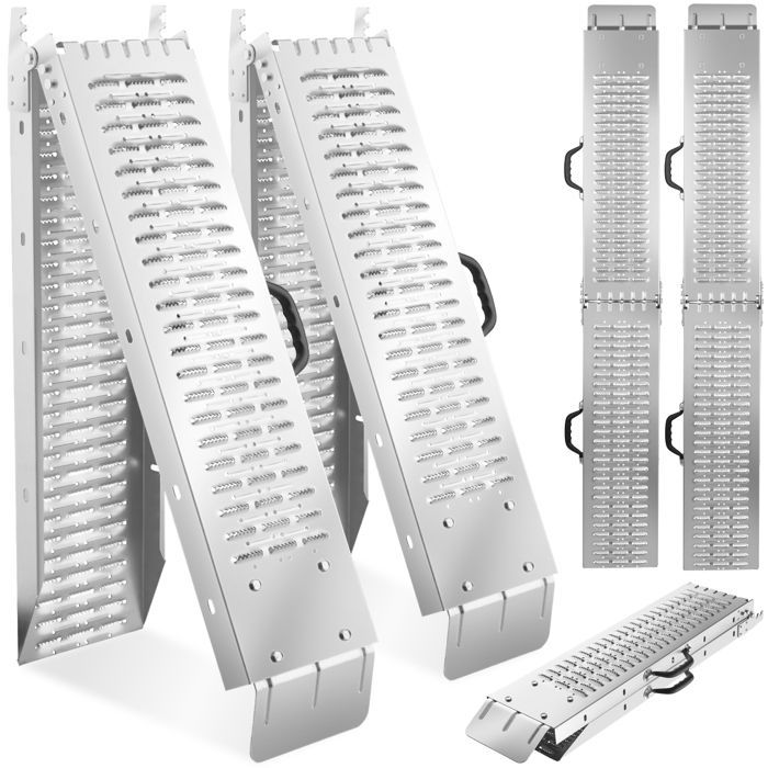 Rampa de carga - TECTAKE - Juego de 2 rampas de acceso plegables BJÖRN con asas y capacidad de carga de 400 kg - 166 cm