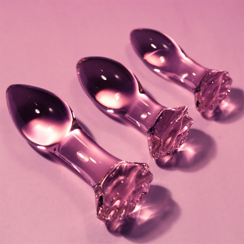 Anální kolík Dream Toys Glaze Glass Rosebud Training Set