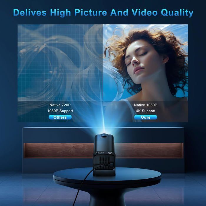 Videoproiettore portatile 4K - SUTEO - 3840x2160 - WiFi 6 - Bluetooth 5.4 - Android 11