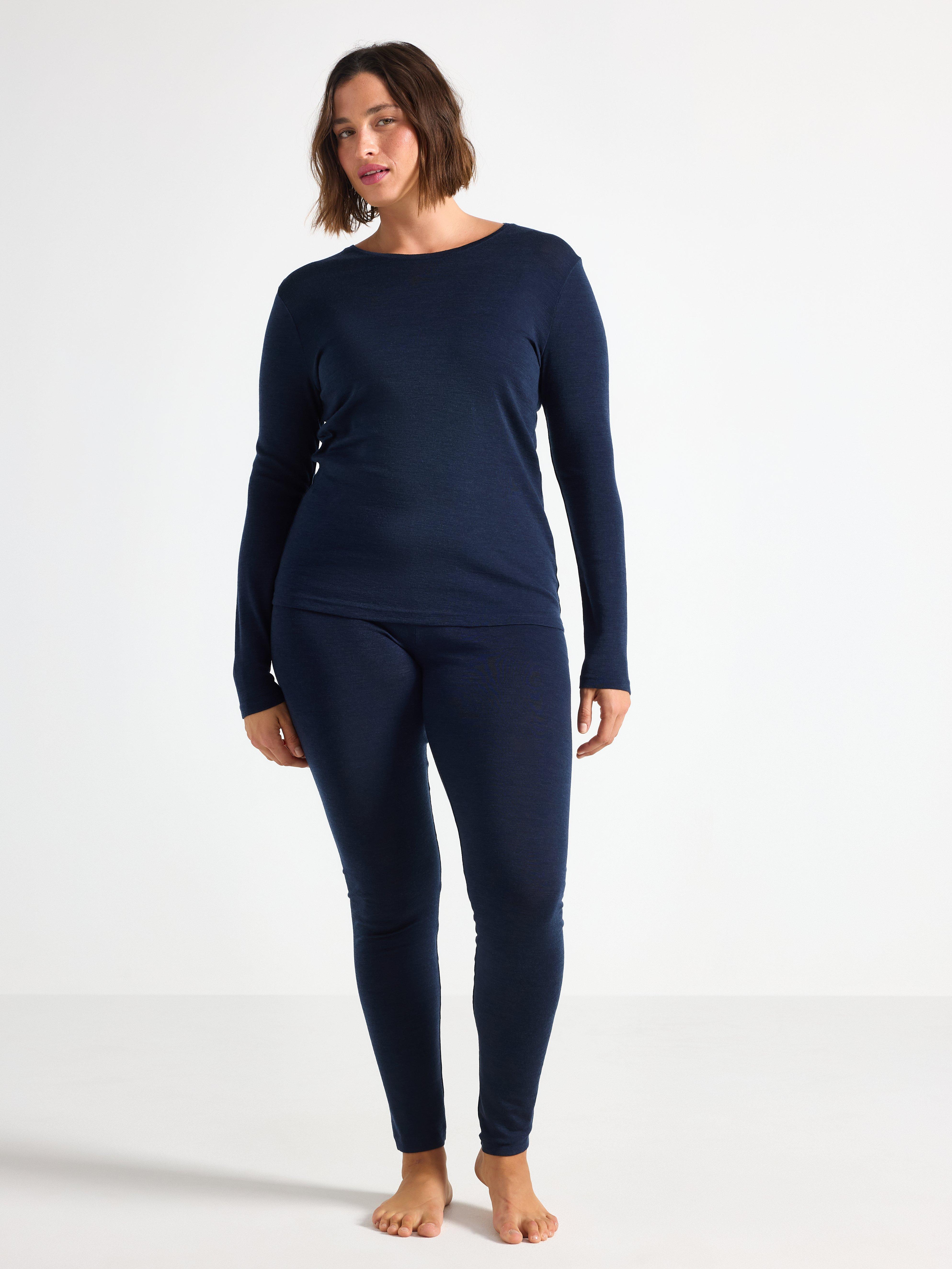 Leggings en laine mérinos bleues