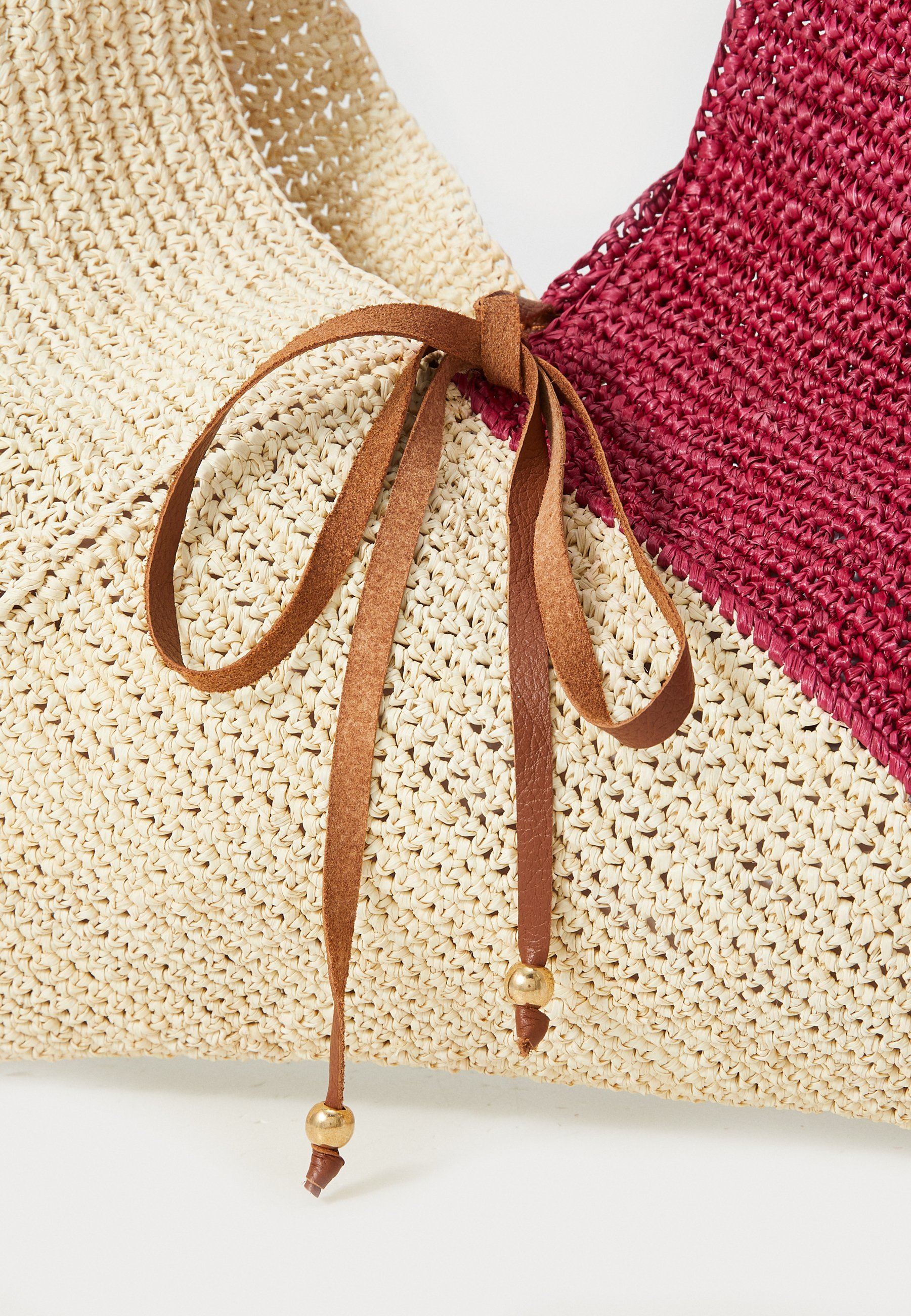 Sensi Studio TWO TONE HANDTAS - Handtas - wijnrood/beige