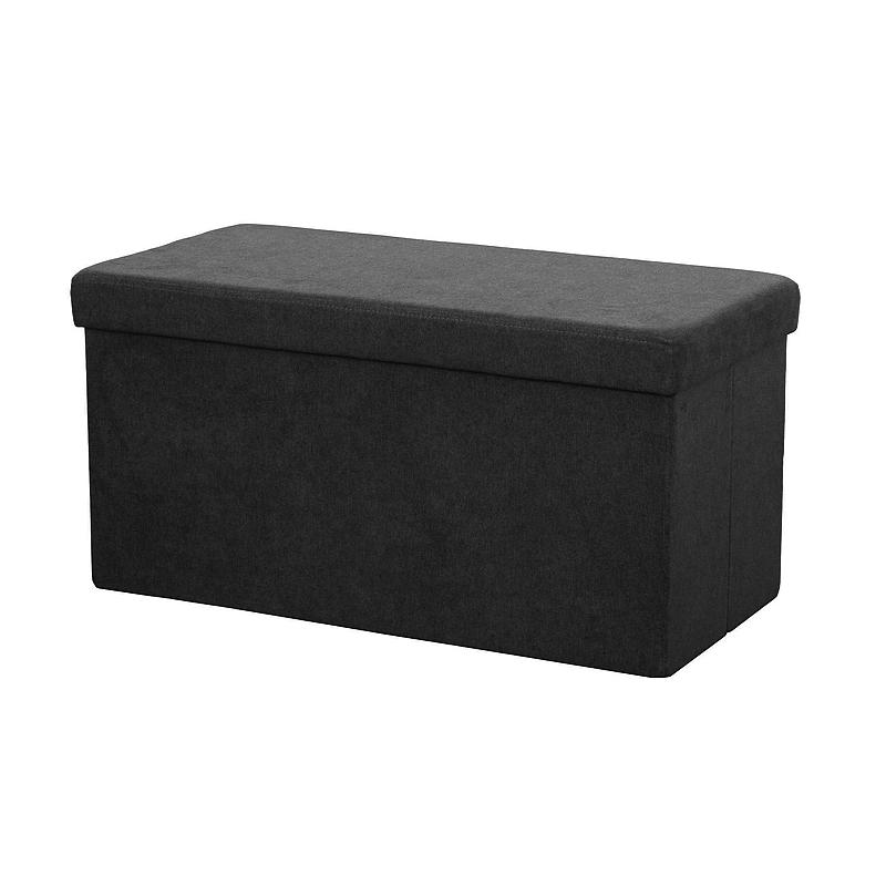 Hjemmebænk med opbevaring 76x38x38 cm foldbar sort Lisa