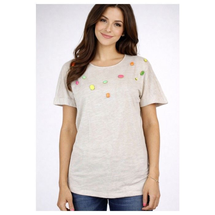 Top Imagine Femme, Ecru