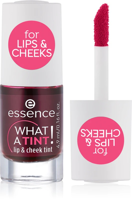 essence WHAT A TINT! blush líquido e gloss labial