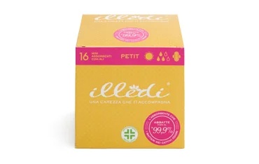 ILLEDI Illedi Petit Mini absorventes higiênicos com abas, 16 unidades
