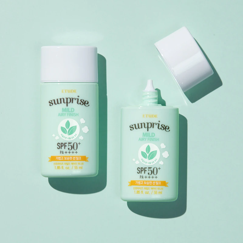 Fluido Protetor Facial Mineral ETUDE Sunprise com Acabamento Suave e Leve FPS 50+