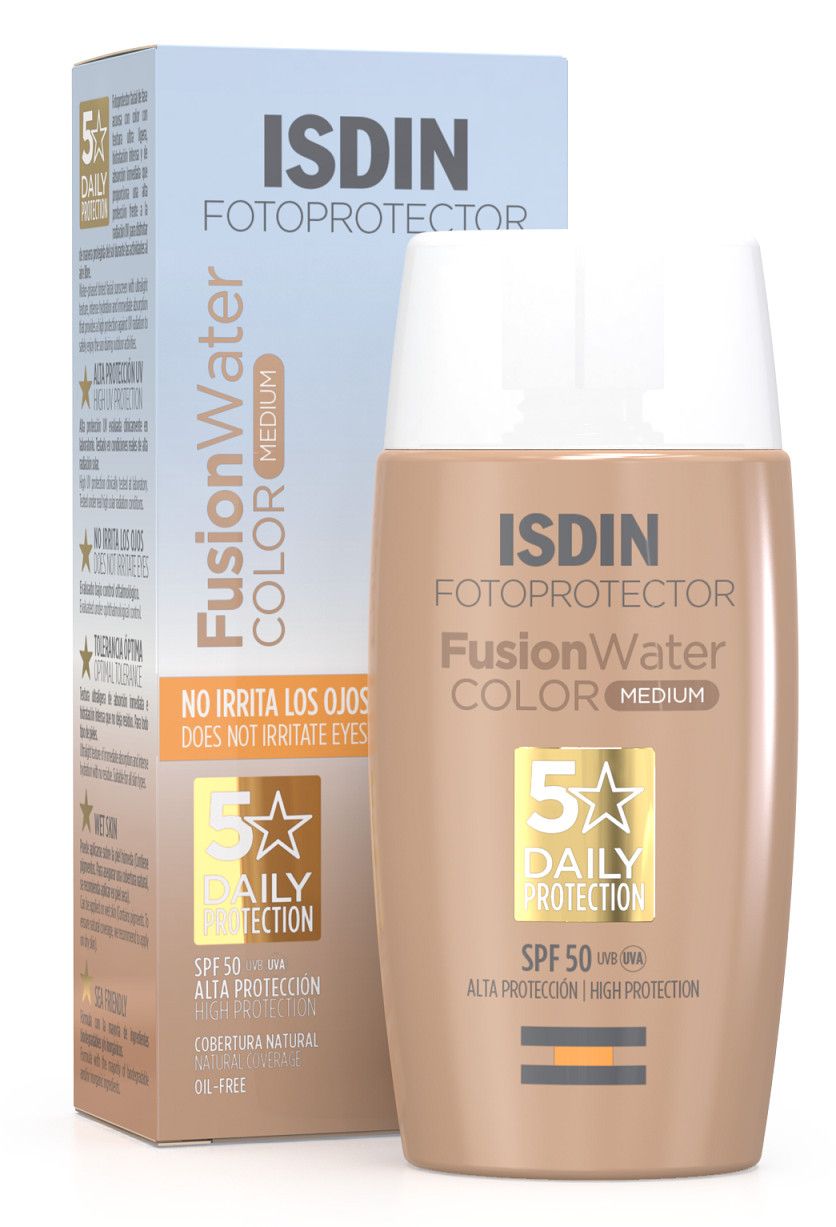 „Fusion Water Magic“ tonuotas apsauginis kremas nuo saulės su SPF 50 Vaistinės makiažas