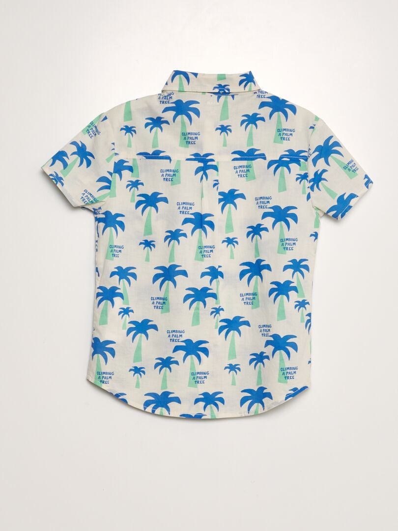 Camisa de manga corta estampada - BLANCA