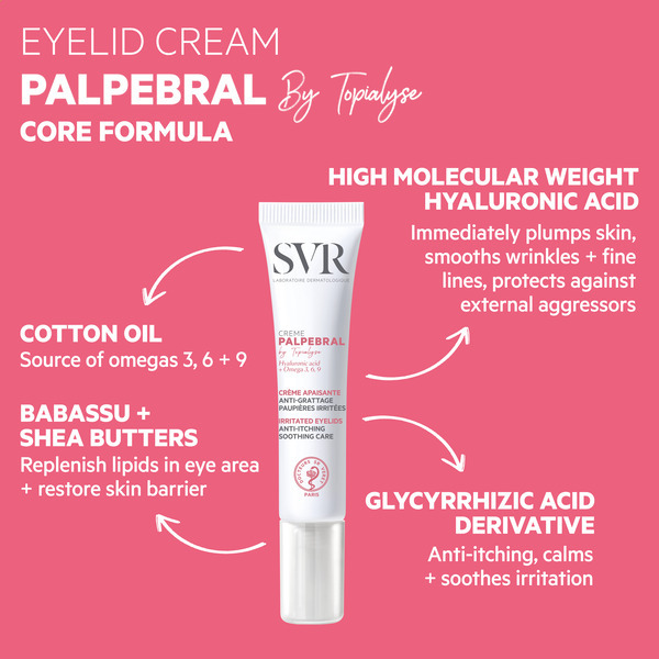SVR PALPEBRAL raminamasis egzemos paakių kremas sausai odai 15 ml
