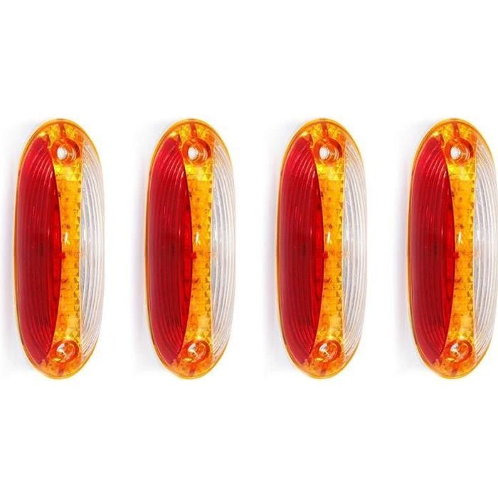 4x LED Vertical Côté Contour Marqueur Feux 24V Rouge Orange Blanc 18 SMD Leds Remorque Camion Camping-Car Caravane Châssis