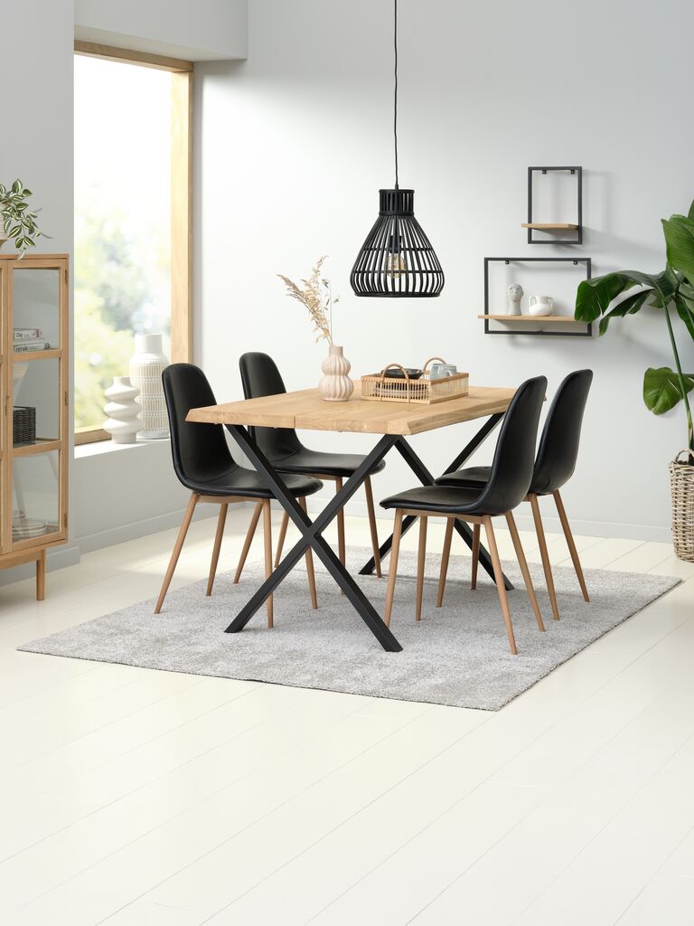 ROSLEV ROSLEV pietų stalas 80x140 natūralaus ąžuolo/juodas