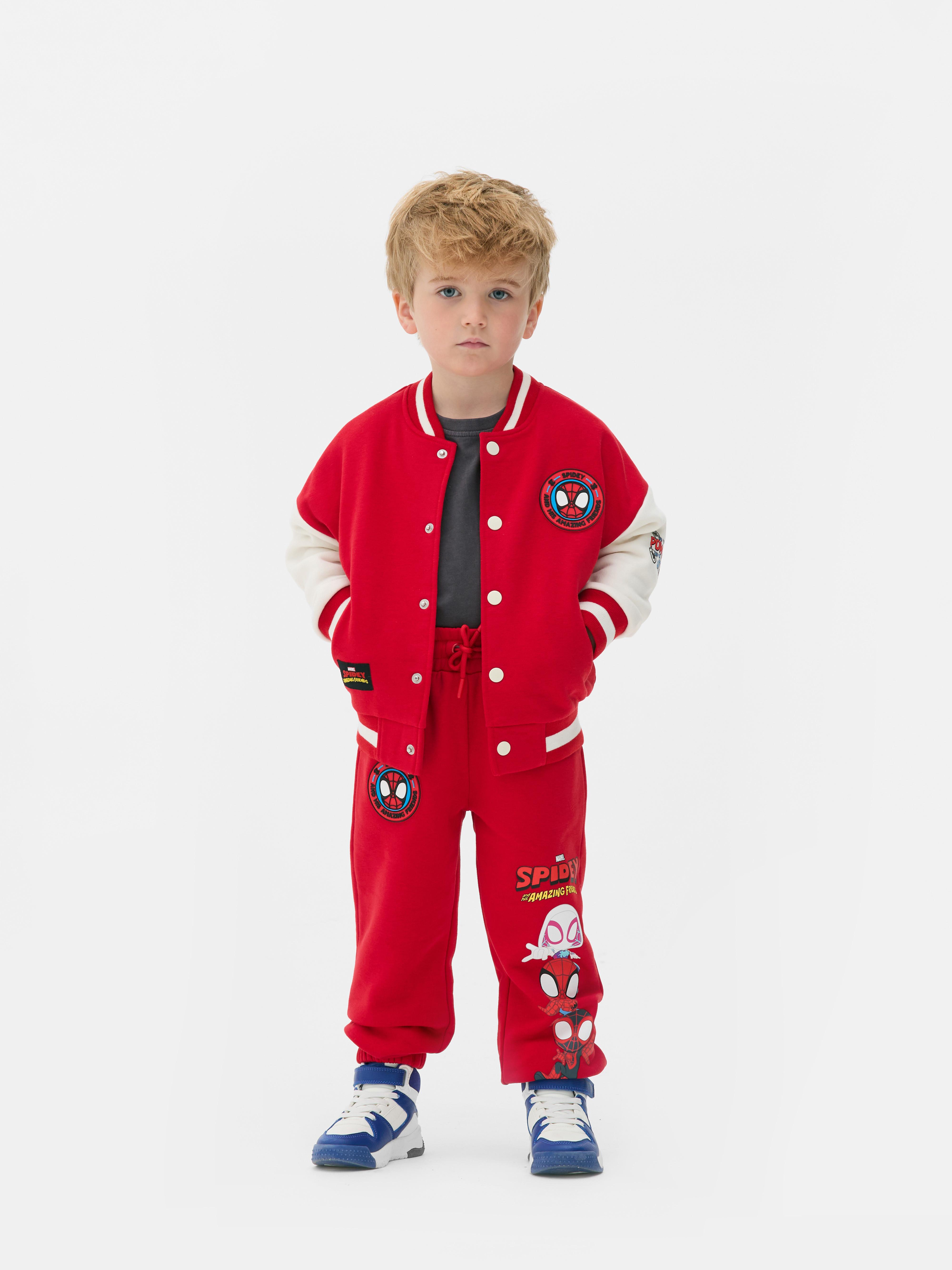 Pantaloni de jogging Marvel Spider-Man and Friends cu imprimeu Spider-Man, cu șnur în talie și buzunare laterale