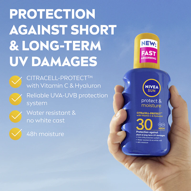 Protetor solar hidratante em spray NIVEA SUN Protect & Moisture FPS 30