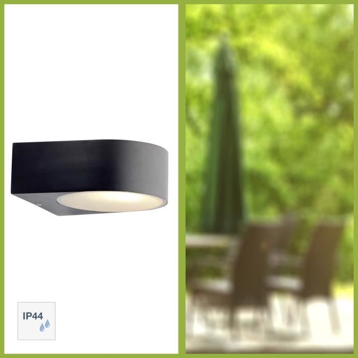 Außenwandleuchte - BRILLIANT - TYLER - Schwarz - Metall/Glas - Halogen - IP44