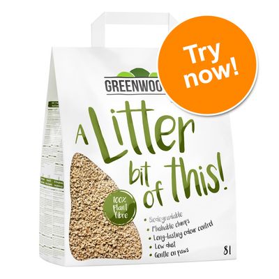 Greenwoods plantefiber naturligt klumpende kattegrus prøvepakke