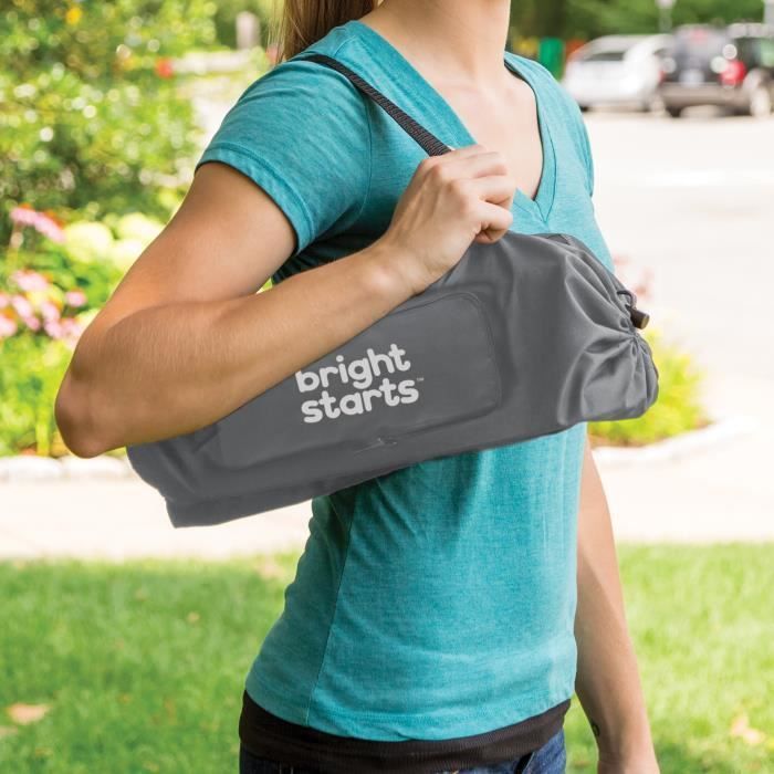 BRIGHT STARTS Rehausseur de chaise pliable, PoP N Sit, nomade, de voyage, Léger et facile à nettoyer, Sac de transport inclus