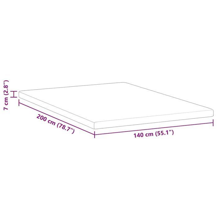 Cubrecolchón de espuma viscoelástica - vidaXL - 140x200x7 cm - Blanco - Tejido jacquard