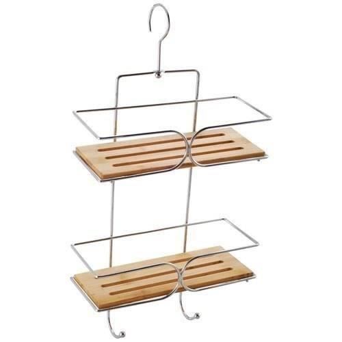 MSV Shower Caddy - Chrome and Bamboo