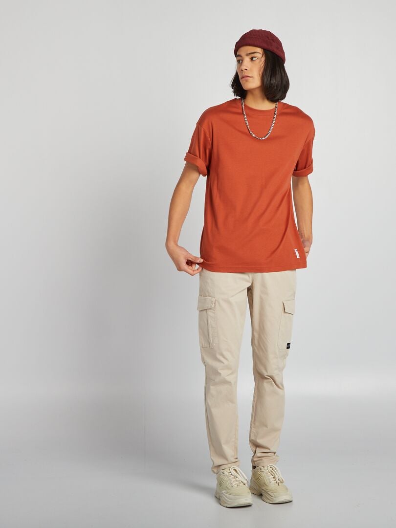 Slim-fit broek met meerdere zakken - GRIJS