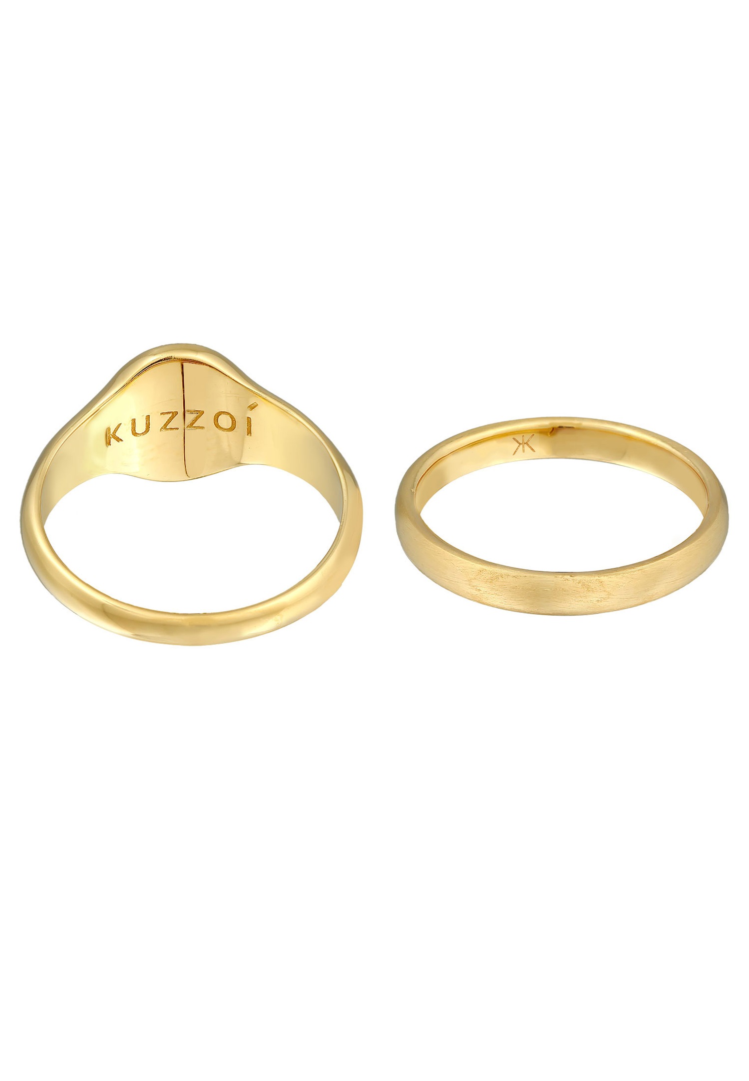 KUZZOI Bague de signalisation pour homme - Ensemble de bagues de base à tendance minimale en argent sterling 925
