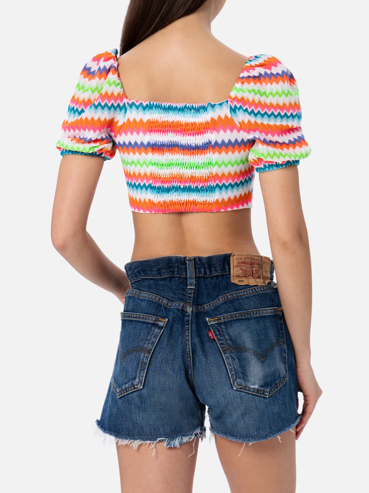 Crop top van raschelbreisel voor dames