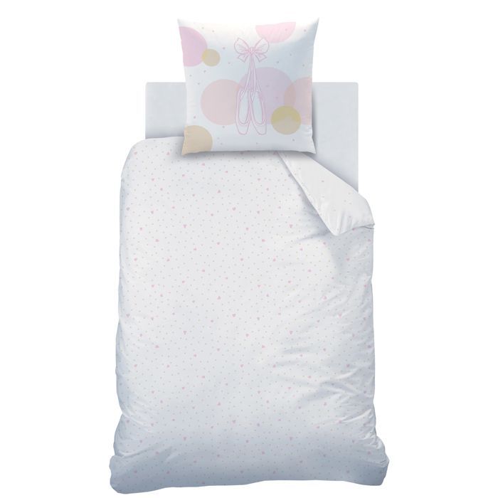 Parure de lit enfant 100% coton - MATT & ROSE - OPÉRA - Blanc - 140x200+63x63cm