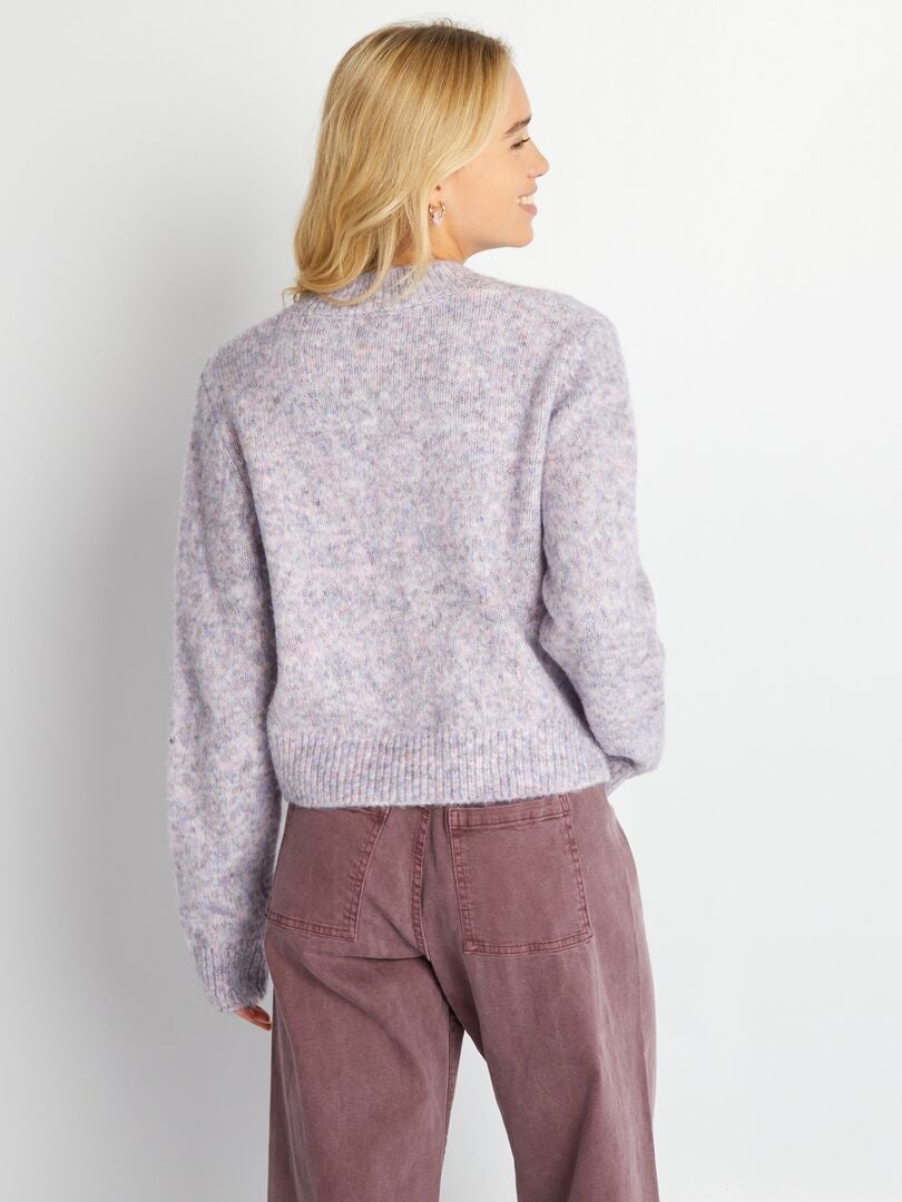 Jersey de punto grueso - Morado jaspeado
