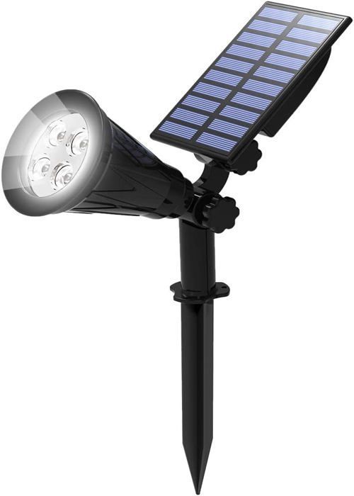 Foco solar exterior inalámbrico e impermeable IP65 para jardín, con ángulo de inclinación ajustable de 180°. (Blanco frío 6000K)