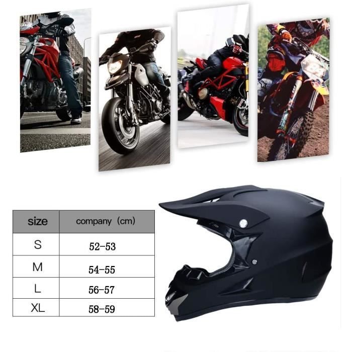 RUMOCOVO® Motocrosshelm voor scooter, integraalhelm voor mannen en vrouwen in matzwart