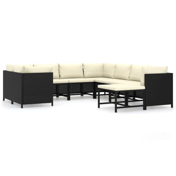 Zestaw wypoczynkowy do ogrodu Czarny Technorattan 4x sofa narożna   4x