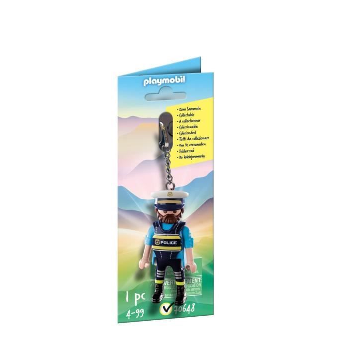 PLAYMOBIL - 70648 - Porte-clé Policier - Gamme Playmobil City Action - Pour Enfant dès 4 ans