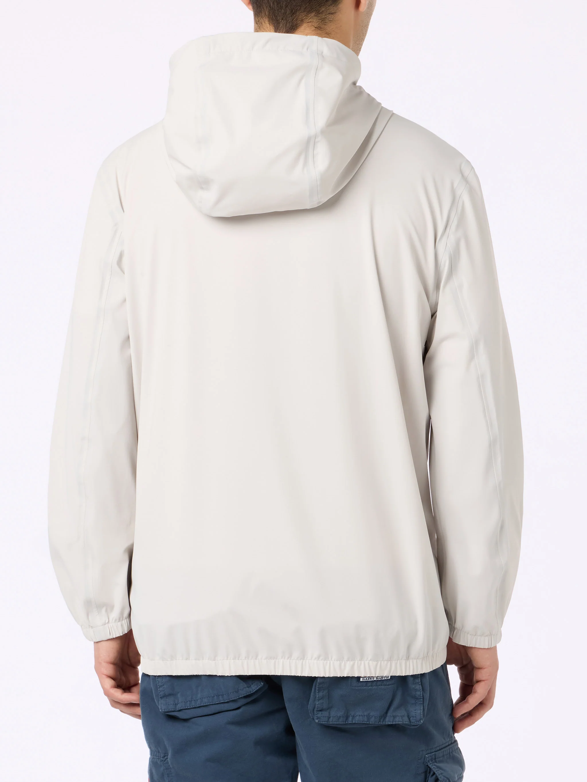Giacca a vento leggera con cappuccio in tessuto bianco ghiaccio Sloop